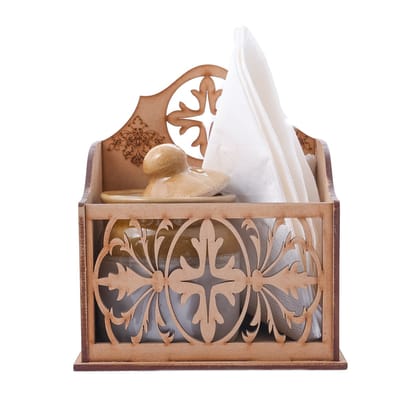 Wooden Tissue & Jar Holder