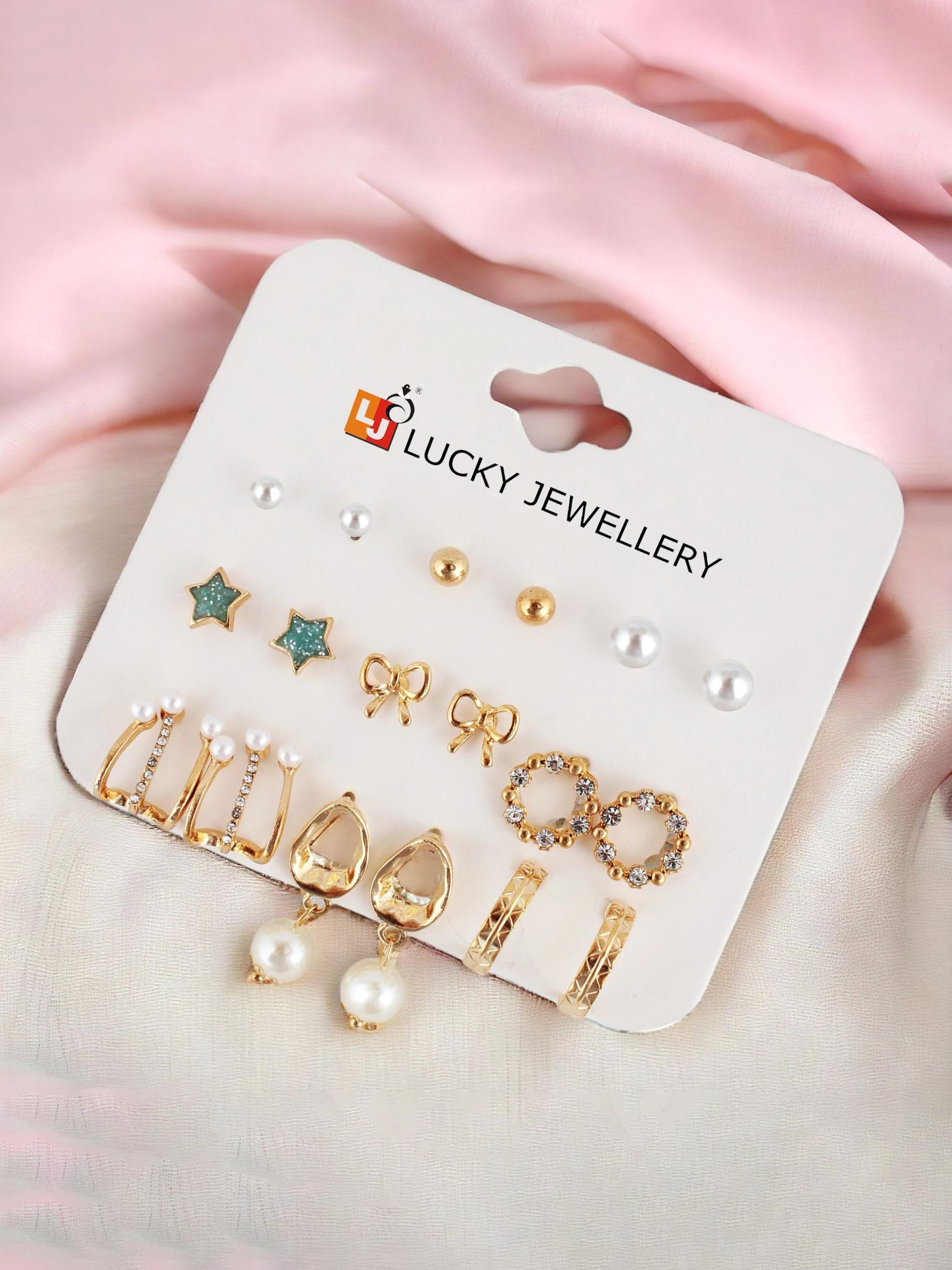 LUCKY JEWELLERY Fashion Pairs Combo Set Of Latest Earrings