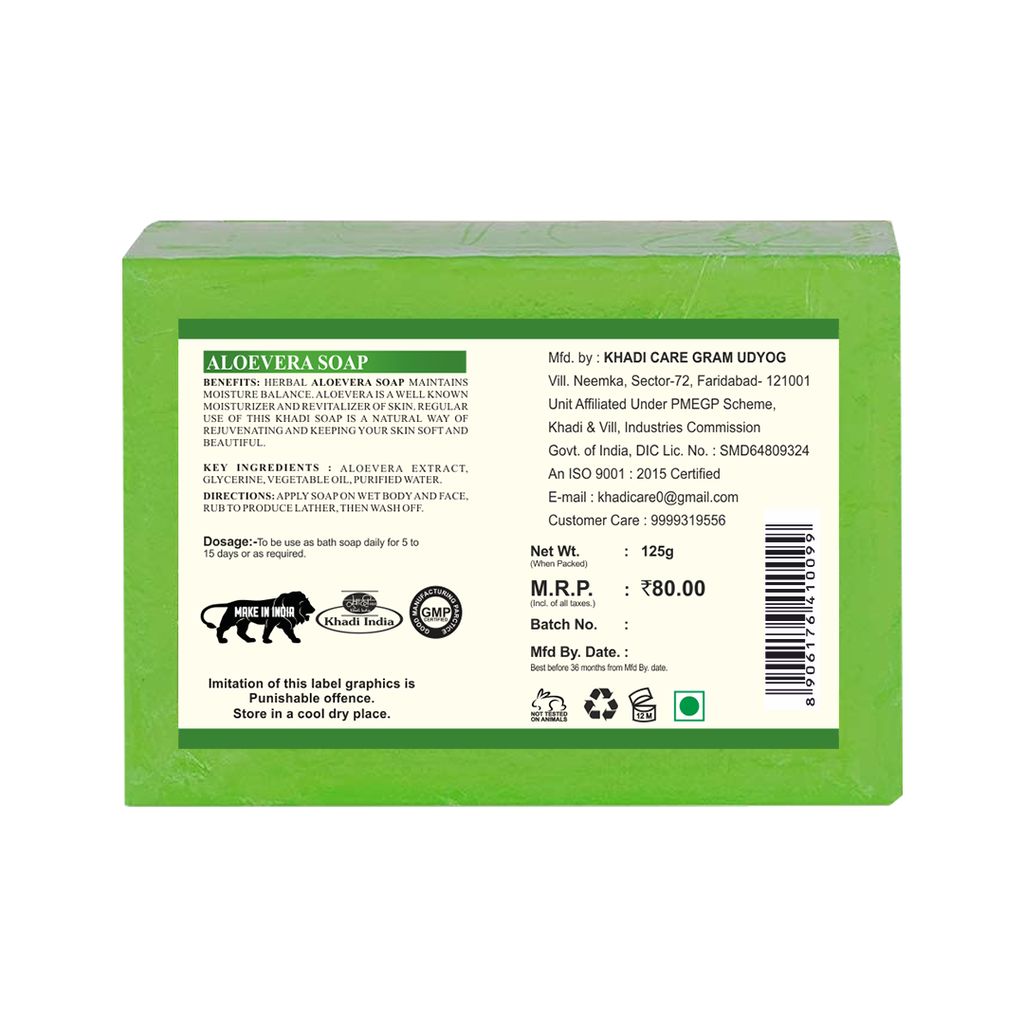 Khadi Care Herbal Aloevera Soap (Pack of 8)
