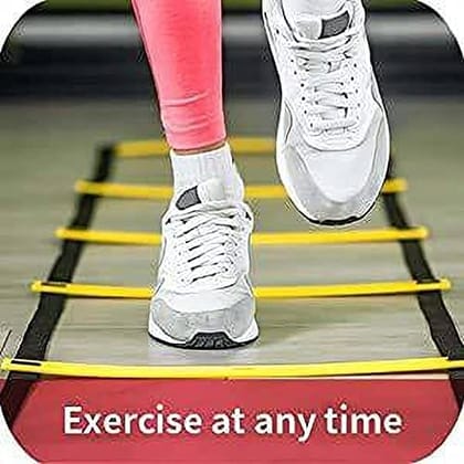 Planet of Toys 4 Meters Agility Ladder Speed Ladder Training Ladder for Soccer, Speed, Football Fitness Feet Training Speed Ladder (Yellow)