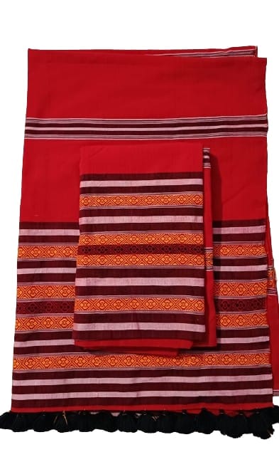 Traditional Handmade Karbi Rubi Jura/Sador Mekhela