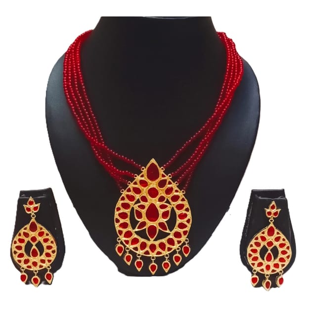 ULTA DUGDUGI ASSAMESE JEWELLERY SET SILVER BASE GOLD PLATED