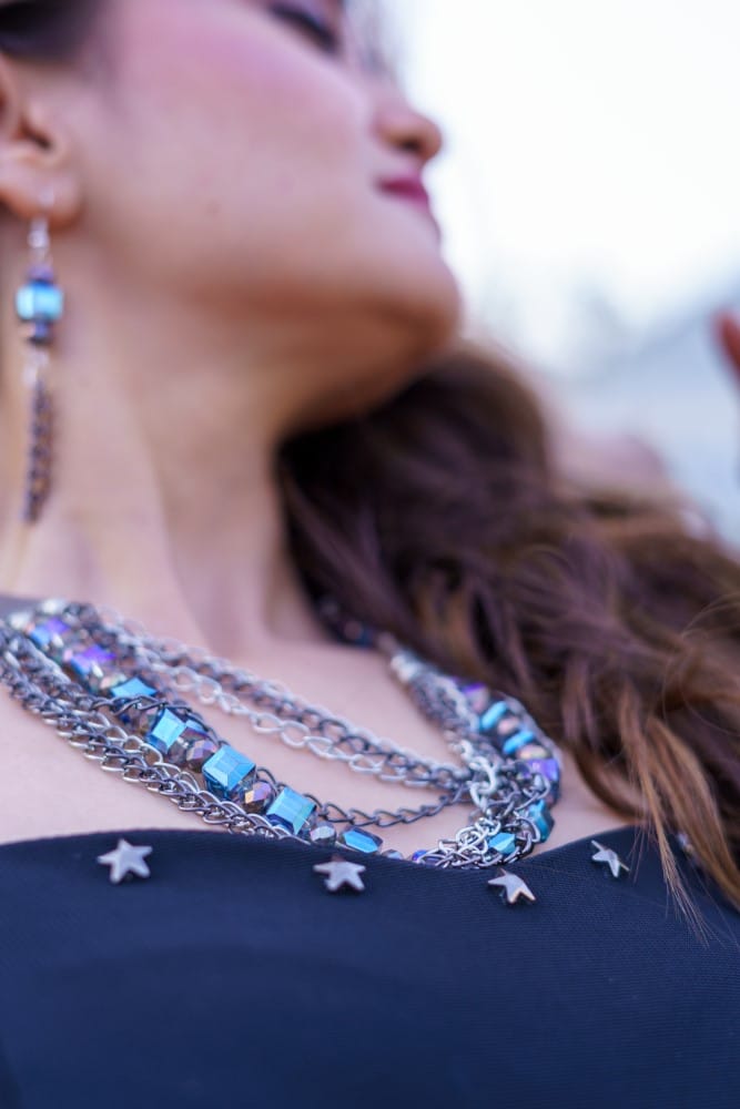Faceted Glass Beads Necklace with chain - Jewellery Sets | Buy online on ZillyBuy