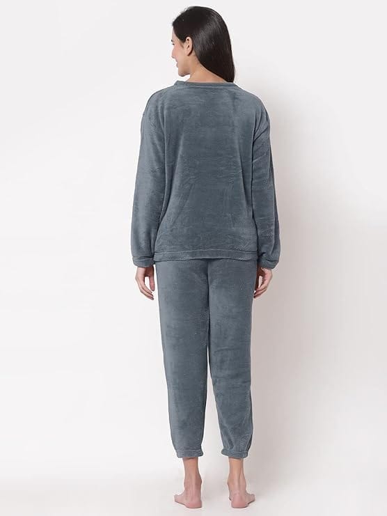 Combo Pack of 2 Women Winter Nightsuit Ladies Warm Night Suit Girls Pyjama Women's Top and Pajama Pants Regular Fit Pyjama Set