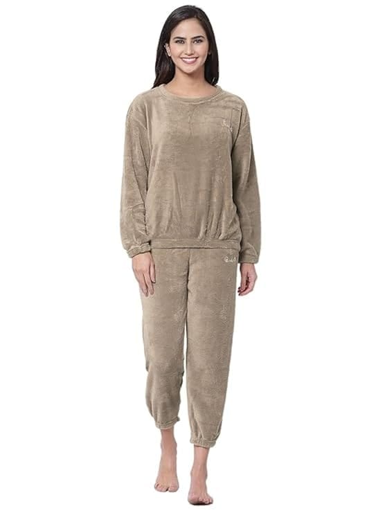 Combo Pack of 2 Women Winter Nightsuit Ladies Warm Night Suit Girls Pyjama Women's Top and Pajama Pants Regular Fit Pyjama Set