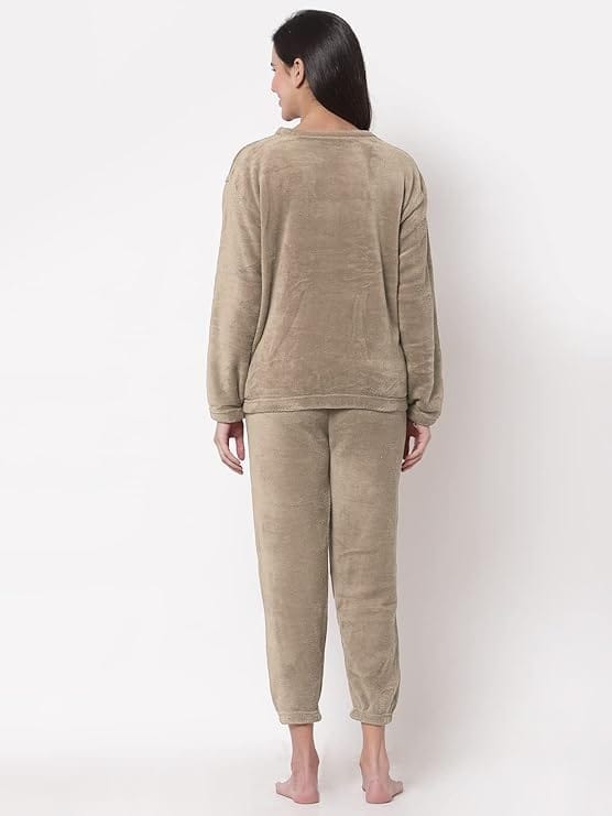 Combo Pack of 2 Women Winter Nightsuit Ladies Warm Night Suit Girls Pyjama Women's Top and Pajama Pants Regular Fit Pyjama Set