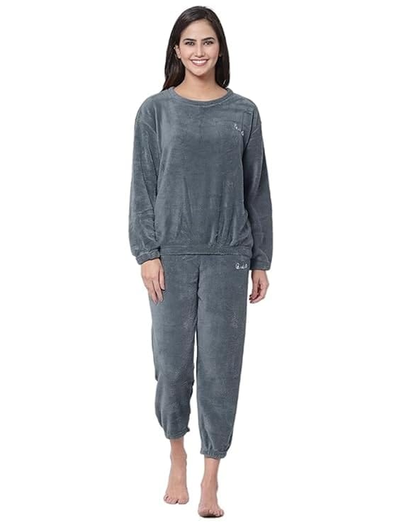 Combo Pack of 2 Women Winter Nightsuit Ladies Warm Night Suit Girls Pyjama Women's Top and Pajama Pants Regular Fit Pyjama Set