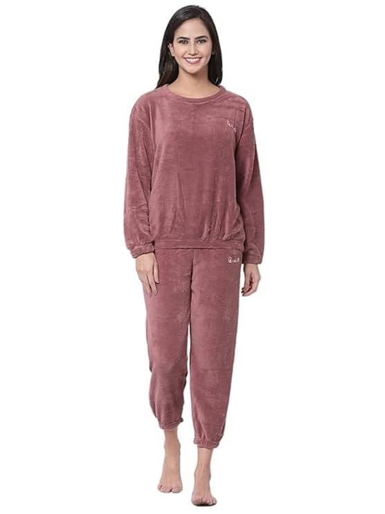 Combo Pack of 2 Women Winter Nightsuit Ladies Warm Night Suit Girls Pyjama Women's Top and Pajama Pants Regular Fit Pyjama Set