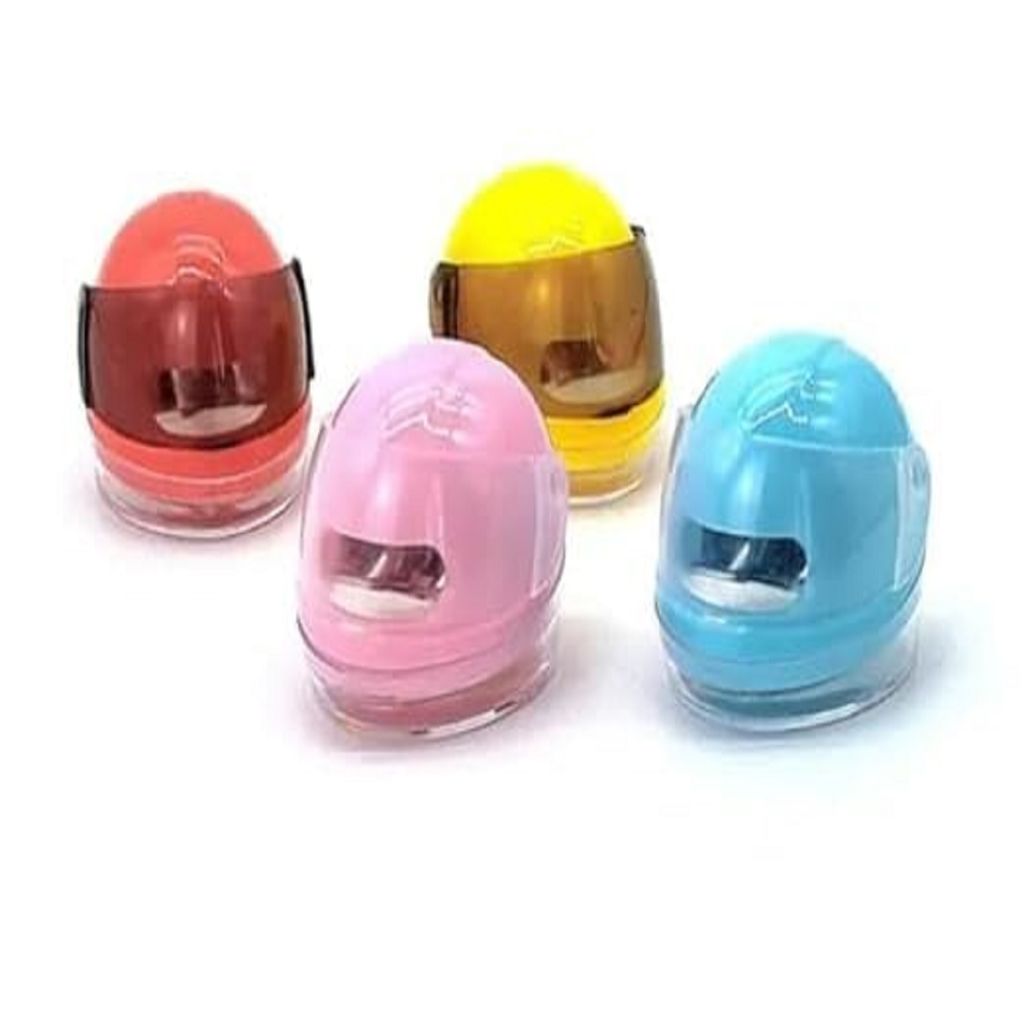 KTRS Enterprise Cutest Imported Stuff Helmet Shape Pencil Sharpener for Kids 4 Pic - Stationery | Buy online on ZillyBuy