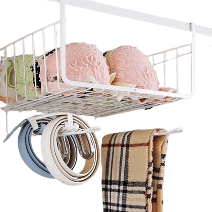 12 Inch Multifunctional Storage Basket Kitchen Storage Rack Under Cabinet Storage Shelf Basket Wire Rack Organizer Storage