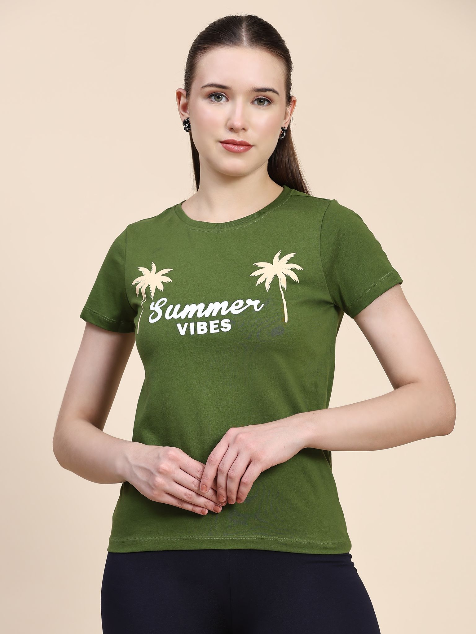 OUTFLITS Ladies Printed Tshirt