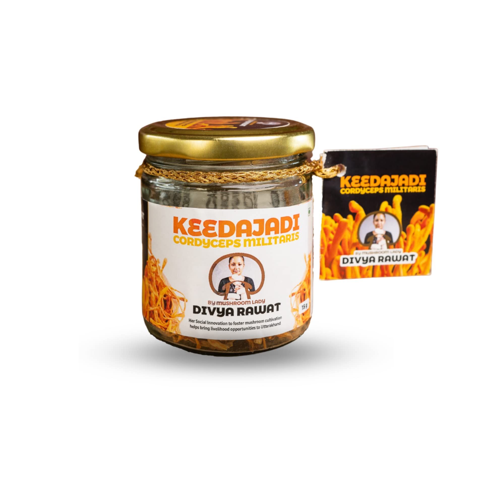KEEDAJADI Dry Cordyceps militaris mushroom 15 grams by The Mushroom Lady Divya Rawat