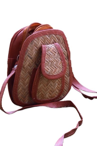 Handcrafted Bamboo & Leather-Accented Bag: Eco-Friendly & Stylish