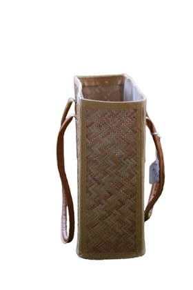 Handmade Woven Bamboo Tote Bag - Eco-Friendly & Stylish