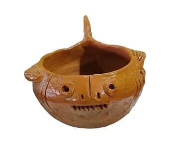 ASOMI Terracotta Fish Pot Handicraft Decorative Showpiece