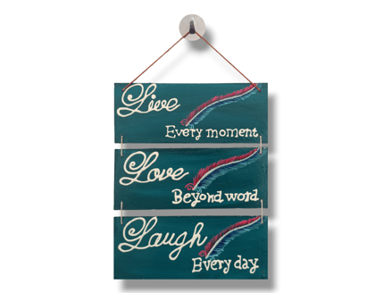 Aarya handicraft wooden home "live love laugh" Wall Hanging for home decor kitchen| living room|door|wall decoration.
