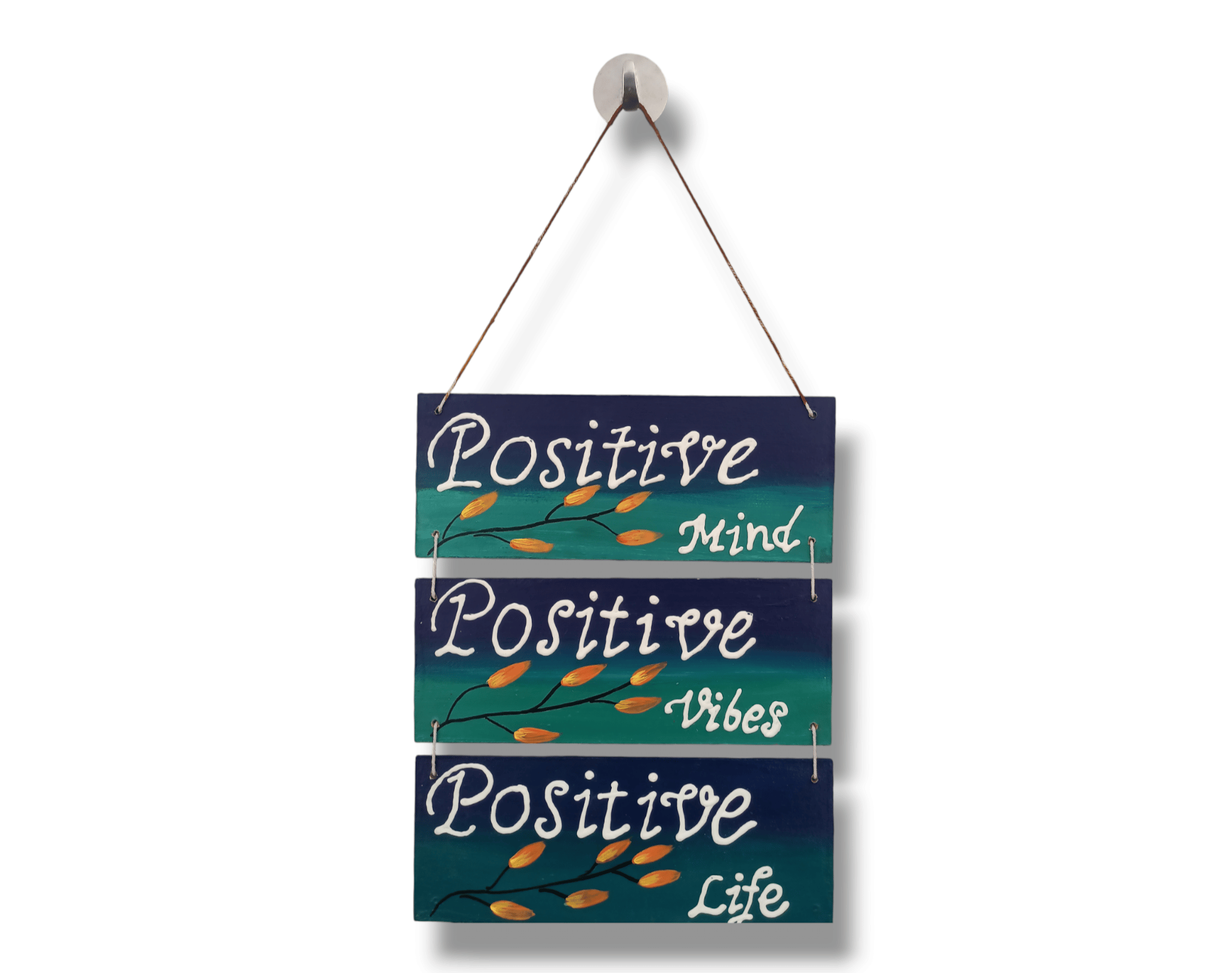 Aarya handicraft wooden home "Positive Mind Vibe Life" Wall Hanging for home decor kitchen| living room|door|wall decoration.