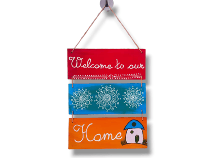 Aarya handicraft wooden home "welcome to our Home " Wall Hanging for home decor kitchen| living room|door|wall decoration.