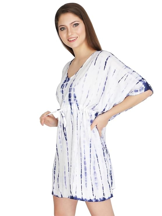 Women' s Solid V-Neck Bikini Cover Up Swimsuit Bathing Beach Dress