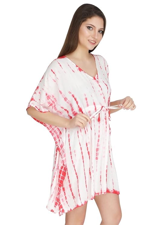 Women' s Solid V-Neck Bikini Cover Up Swimsuit Bathing Beach Dress