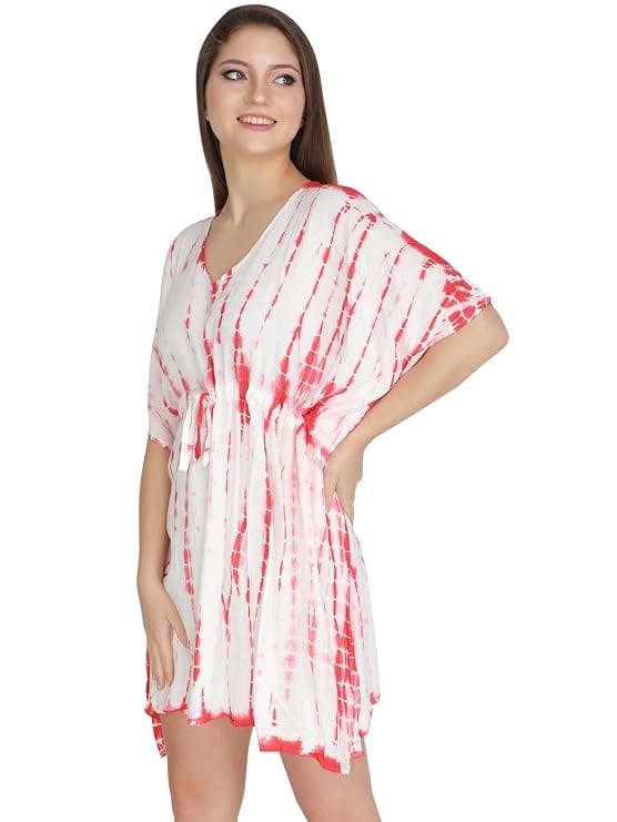 Women' s Solid V-Neck Bikini Cover Up Swimsuit Bathing Beach Dress