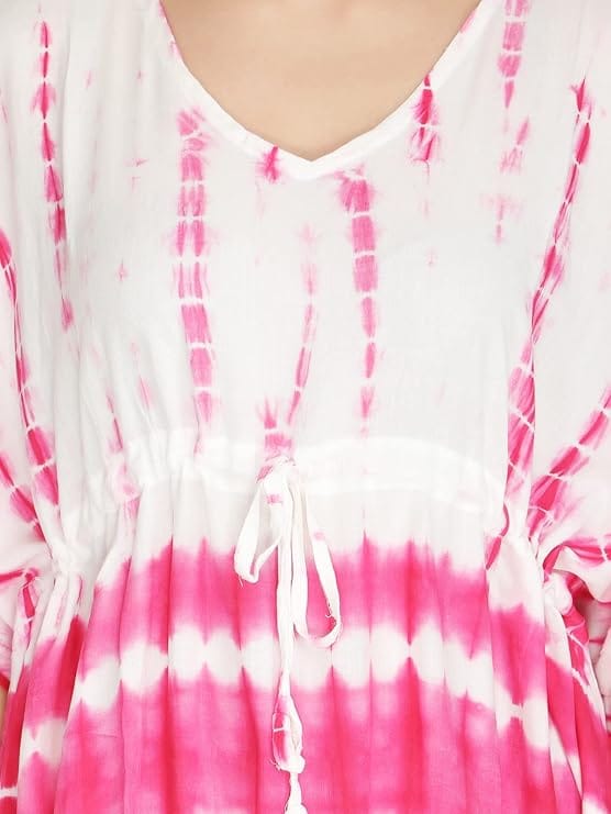 Women' s Tie Dye V-Neck Bikini Cover Up Swimsuit Bathing Beach Dress