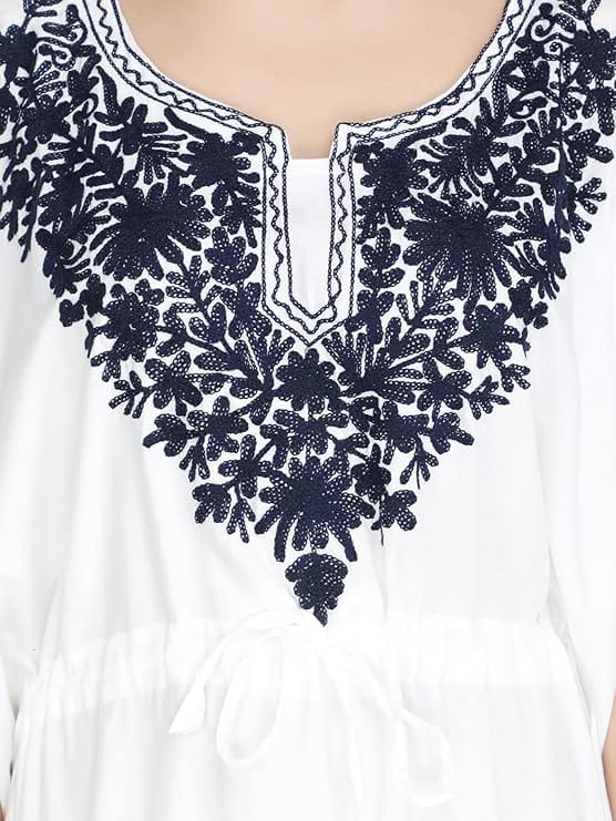 Women's Rayon Kaftan Dress Ladies Sleepwear Night Gown V-Neck Maxi Night Wear