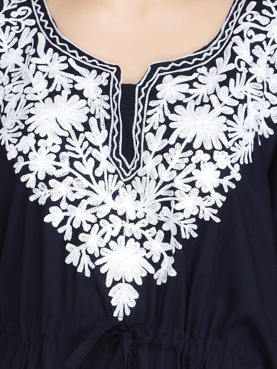 Women's Rayon Kaftan Dress Ladies Sleepwear Night Gown Maxi V-Neck Night Wear