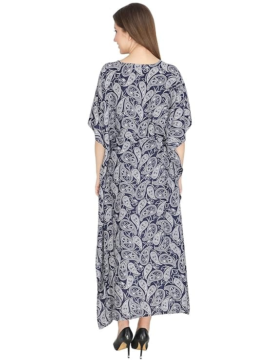 Women's Rayon Maxi Kaftan Dress Ladies Sleepwear Night Gown V-Neck Night Wear