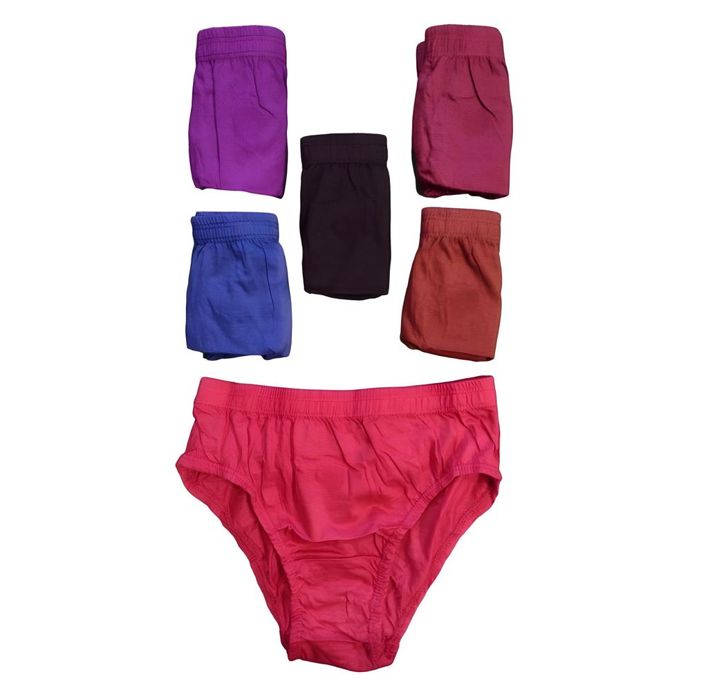 Maxolity® Comfortable Women's Cotton Hipster Panties - Soft, Breathable, and Stylish Solid Colors pack of 6