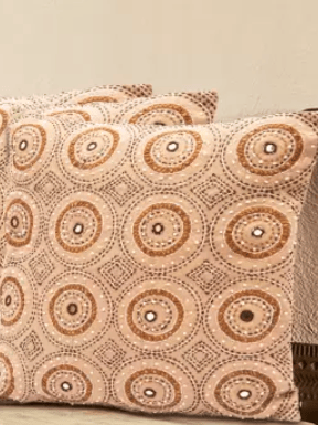 fashnita Embroidered Cushions Cover (Pack of 2, 16 cm*16 cm, Brown)