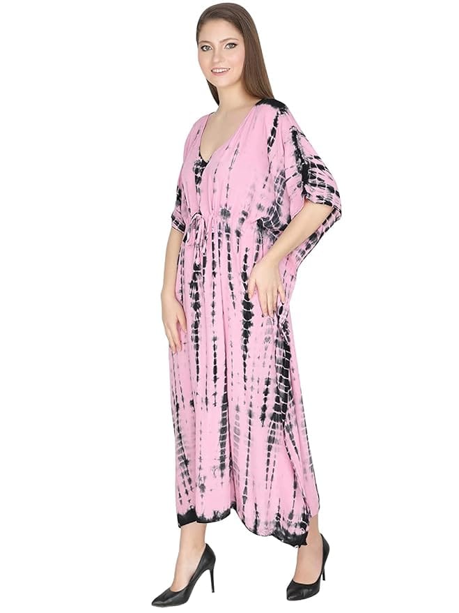 Women Fashion Rayon Long Cover Up Maxi Summer Dress Night Dress Kimono Style Kaftan Nightgown