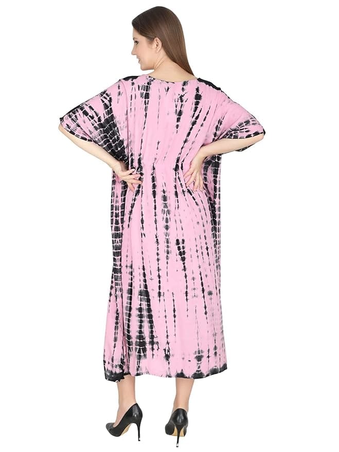 Women Fashion Rayon Long Cover Up Maxi Summer Dress Night Dress Kimono Style Kaftan Nightgown