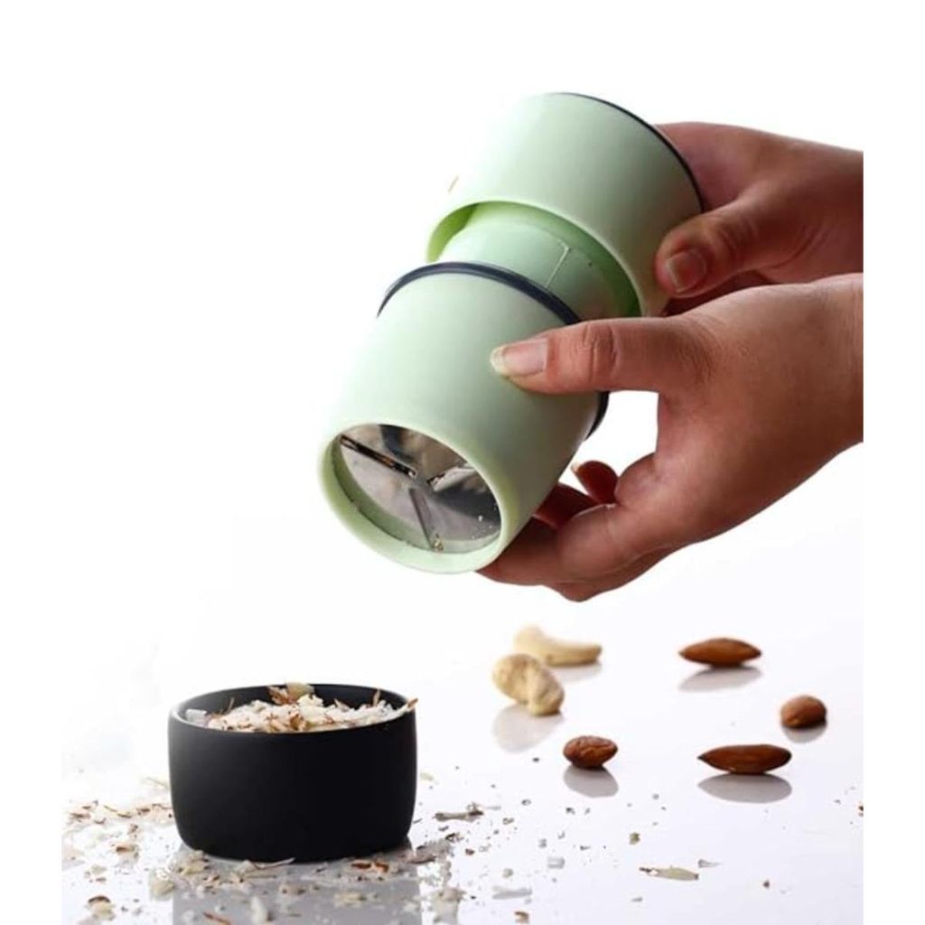 GLOBAL IMPEX  3 in 1 Dry Fruit Chopper Slicer Multipurpose Kitchen Cutter with 3 Steel Blade Dry Fruit Slicer - Pista Green Color (296 Gram Pack Of 1, Additional 3 Steel Blade)