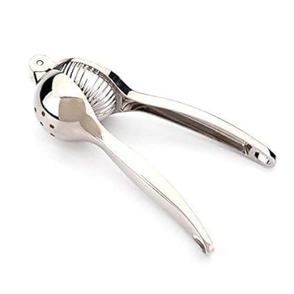 GLOBAL IMPEX Heavy Duty Lemon Squeezer 300g β Manual Citrus Press Juicer Made of Zinc Alloy with Non-Slip Handle & Steel Finish | Lemon Lime Squeezer for Home, Kitchen & Bar Use