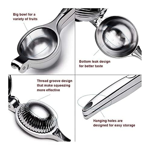 NEWWAY 300g Heavy Duty Lemon Squeezer β Large Zinc Alloy Manual Citrus Juicer with Stainless Steel Finish & Ergonomic Handle | Lemon Lime Press Tool for Kitchen, Bar & Home Use