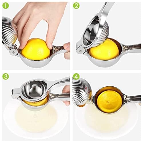 NEWWAY 300g Heavy Duty Lemon Squeezer β Large Zinc Alloy Manual Citrus Juicer with Stainless Steel Finish & Ergonomic Handle | Lemon Lime Press Tool for Kitchen, Bar & Home Use