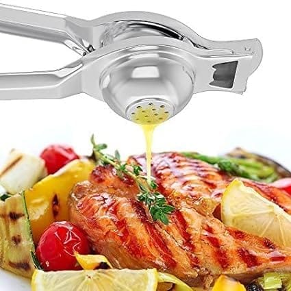 GLOBAL IMPEX 2-in-1 Lemon Squeezer & Bottle Opener – Heavy Duty 190g Manual Citrus Juicer with Stainless Steel Press for Lemon & Lime – Easy to Use, Clean & Rustproof Kitchen Tool (Pack of 1)