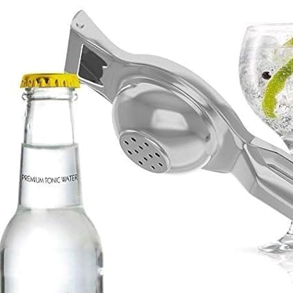 GLOBAL IMPEX 2-in-1 Lemon Squeezer & Bottle Opener – Heavy Duty 190g Manual Citrus Juicer with Stainless Steel Press for Lemon & Lime – Easy to Use, Clean & Rustproof Kitchen Tool (Pack of 1)