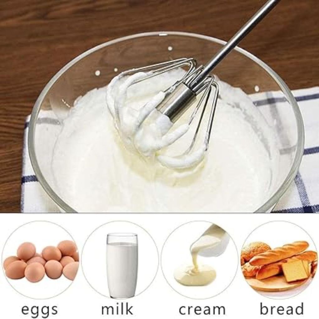 NEWWAY KITCHEN AND HOME APPLIANCE Power Free Stainless Steel Push Whisk Hand Blender, Mathani, Ravai, Madhani, Egg Beater, Frother, Stirrer, Blending, Whisking, Beating, Stirring (Egg Whisker)