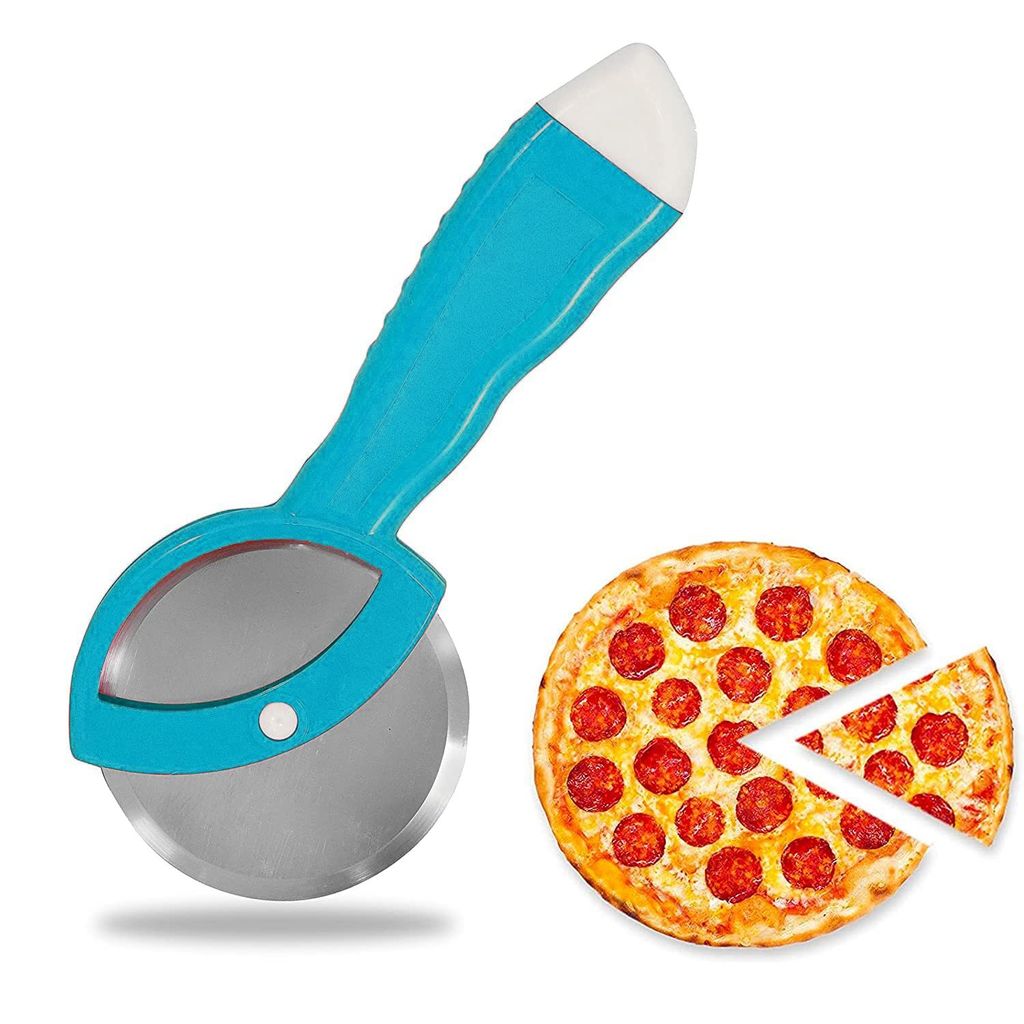 GLOBAL IMPEX Stainless Steel Lemon Squeezer with Bottle Opener and Pizza Cutter with Plastic Handle Combo Set Comfortable Handle Kitchen Combo