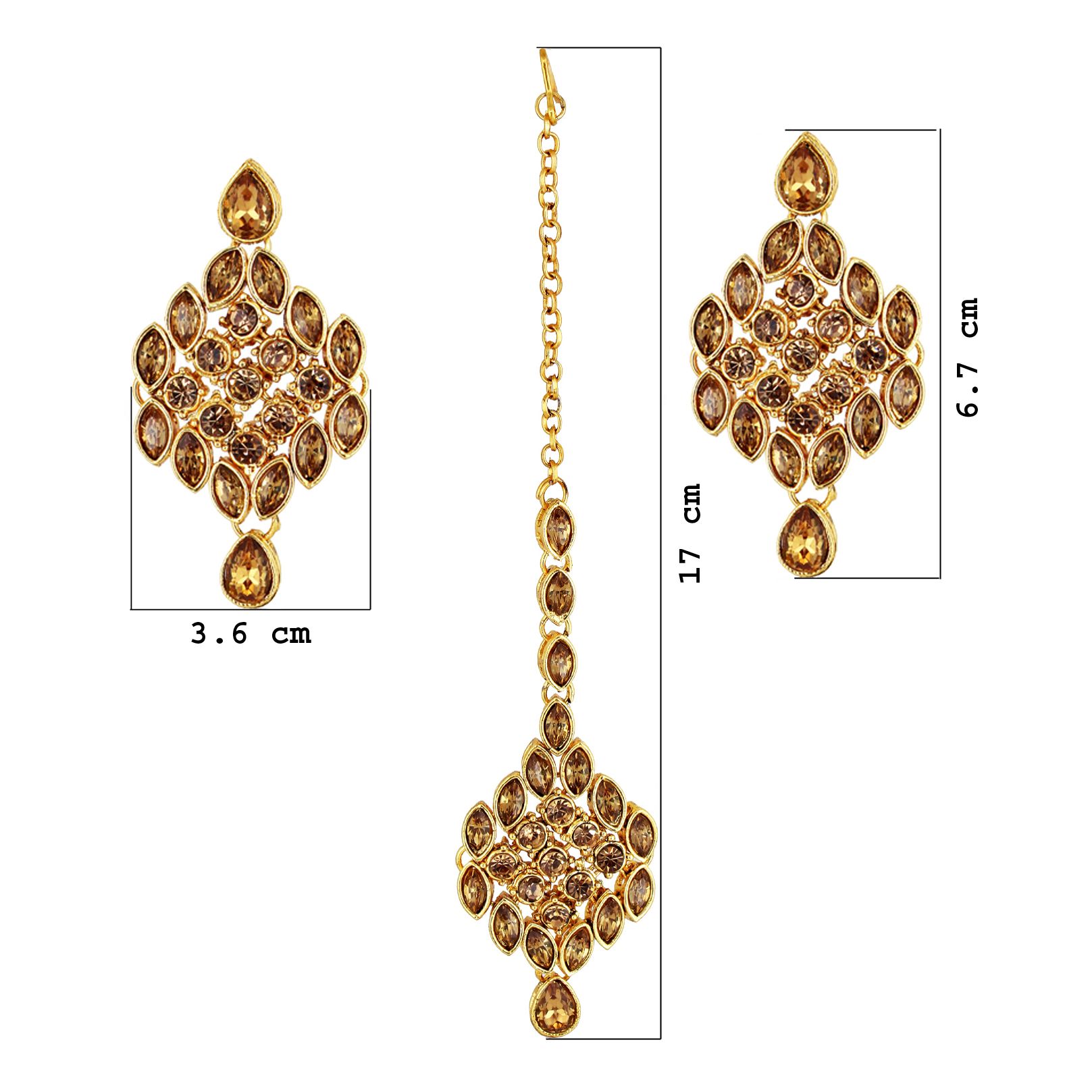 LUCKY JEWELLERY Designer Gold Plated Gold Color Stone Necklace Set For Women & Girls (825-L1SS-836-LCT)
