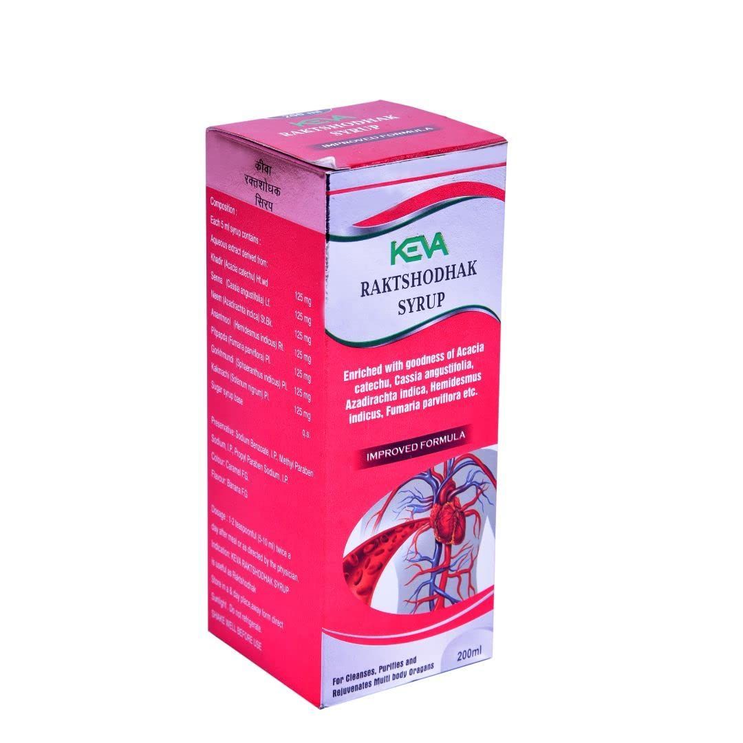 Keva Raktshodhak Herbal Blood Purifier Syrup Extract of Neem ,Gorkhmundi ,kakmachi in 200 ml