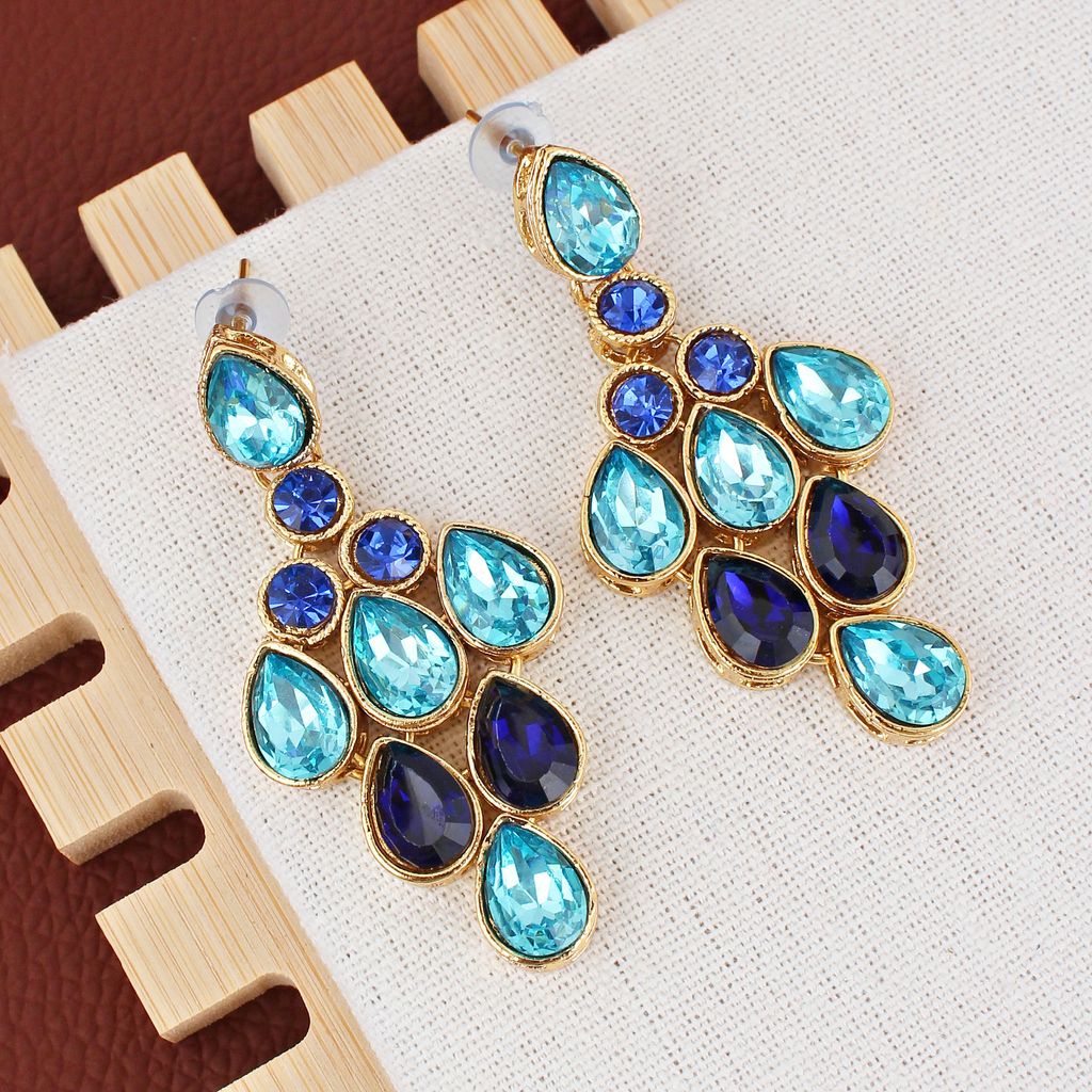 LUCKY JEWELLERY Designer Gold Plated Turquoise Blue Color Stone Necklace Set For Women & Girls (825-L1SS-837-FB)