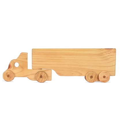 Long Truck With Container Push Toy in Wood