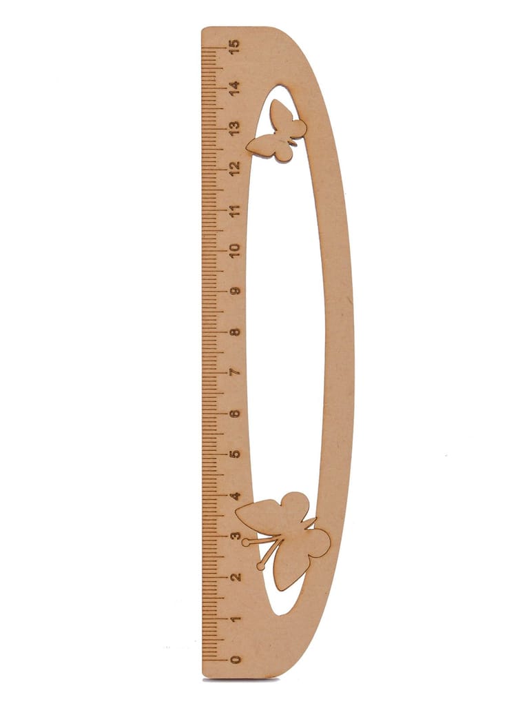 D Shape Butterfly Wooden Ruler | Scale 15 CMS - Stationery | Buy online on ZillyBuy