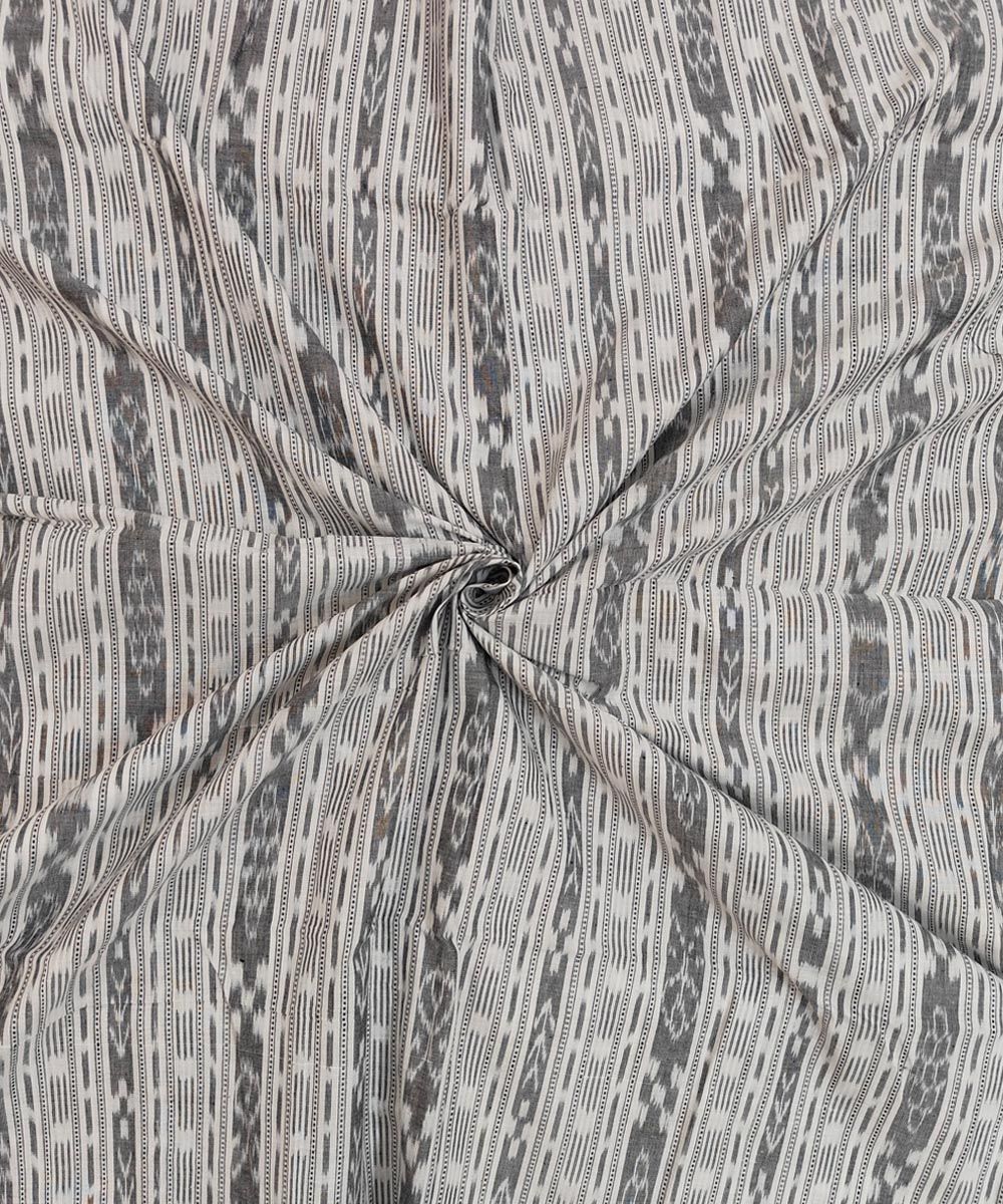 2.5m White Sambalpuri Handwoven Single Ikat Shirting Materials SFCSHI1639