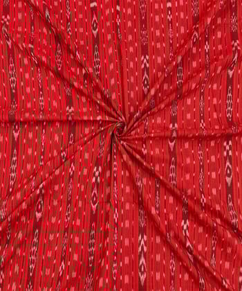 2.5m Red Sambalpuri Handwoven Single Ikat Shirting Materials SFCSHI1643