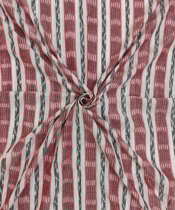 2.5m White Sambalpuri Handwoven Single Ikat Shirting Materials SFCSHI1645