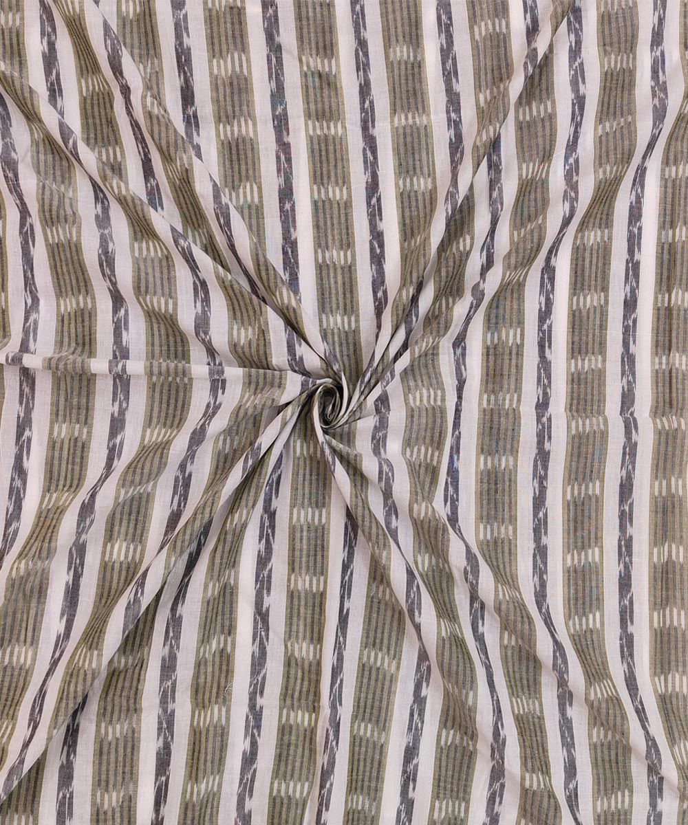 2.5m White Sambalpuri Handwoven Single Ikat Shirting Materials SFCSHI1647